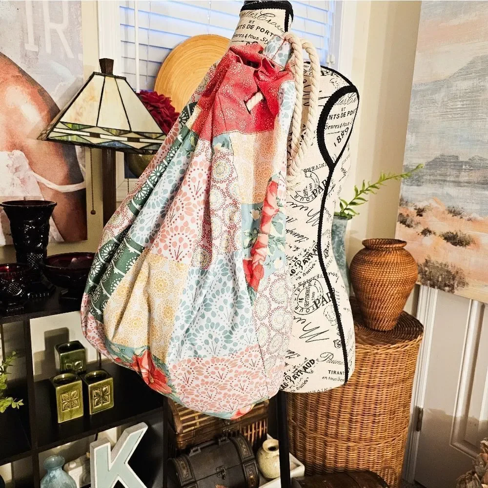 Pioneer Woman Lightweight Cottagecore Rope Closure Boho Bag